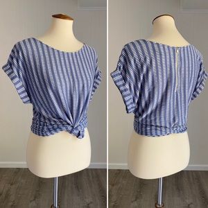 Super Soft W5 Rolled Sleeve Tee Blue White M